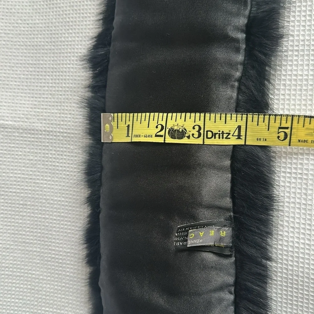 Kenneth Cole Reaction Women's Rabbit Fur Collar Shawl Scarf Neck Warmer Wrap OS
